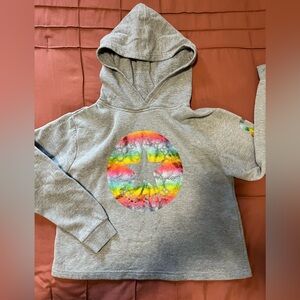 Converse Size XL Girls Cropped Hoodie with Rainbow Tie-Dye Star